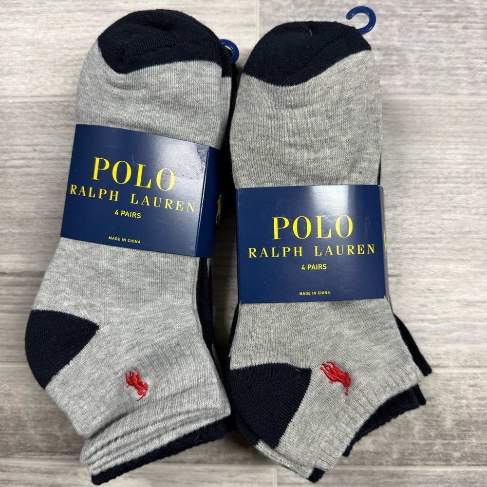Polo Ralph Lauren Classic Sport Low Cut Ankle Socks Men's 10-13 Pack Of 4 - Lot